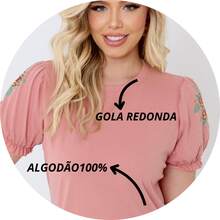 Kit 2 Blusas Estilo Princesa – Conforto com Estampa Delicada - Rose e Laranja - Visão 7