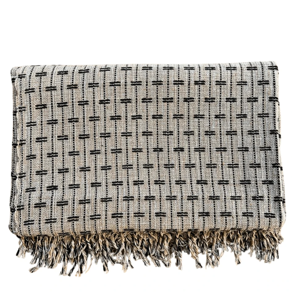 Sofa Throw Blanket, Brick Pattern, 2.20 X 1.60 Meters, Large Size, Sofa Cover Type, Cotton. - Caramelo con marrón - Ver 1