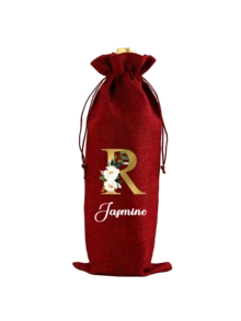 Personalized Linen Drawstring Bottle Bag, Yellow Linen Pouch With Gold Floral Letter A-Z, Thick Linen Storage Bag, Linen Gift Bag With Drawstring Closure, Reusable And Durable, For Wine Bottle Storage, Ideal For Home Organization, Gift Packaging, Parties, Weddings, Holidays And Christmas Bottle Gifts. - Multicolor - View 17