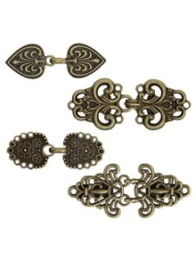 Yanxyad 1/4件复古毛衣披肩夹 复古腰部服装夹 束腰带扣 围巾夹，金色花朵图案胸针，围巾扣合金服装胸针，束腰夹，衬衫胸针夹，胸针夹礼品 - 亮金 - 查看 8