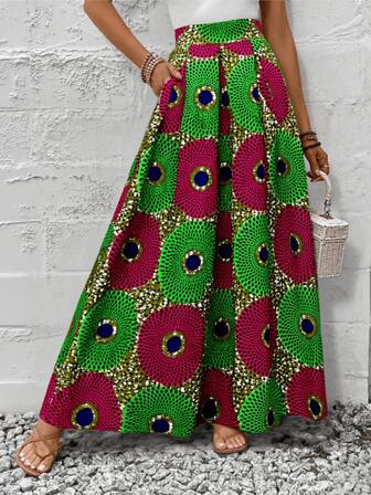 African Fashion Batik Ankara Print Maxi Skirt For Party Wear