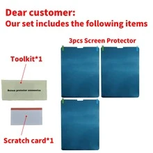 3片装类纸质屏幕保护膜，兼容三星Galaxy Tab / iPad 2024 / Redmi Pad SE / HONOR Pad / Surface Pro / iPad，磨砂表面，兼容华为MatePad Air，书写流畅/高灵敏度/防眩光，兼容Apple Pencil，生日、送给家人、朋友的礼物，平板电脑屏幕保护膜，平板电脑配件，防水、防震、防刮、防指纹，全覆盖 - 3Pcs - 查看 10