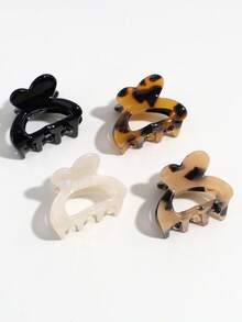 4pcs Mini Claw Clips For Daily Wear Valentine's Day Valentines,Hair Accessories,Hair Claw,Hair Clutch,Hair Jaw Clip Fall Winter Hair Clip For Vacation Outfits Woman Valentines Gift - Multicolor - View 4