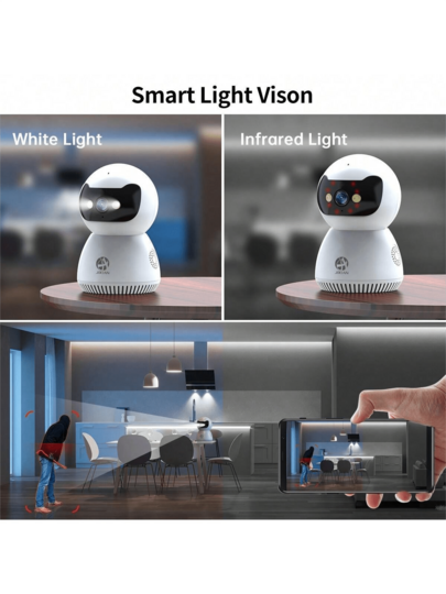 5G/2.4G WiFi 3MP HD Indoor Surveillance Camera, Ideal Baby/Pet/Nanny/Elderly Monitoring. Supports Cloud Storage 32/64GB SD Card Storage. view 5