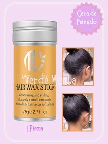 Stick de cera para el cabello, cera para peinar para pelucas suaves, stick sin grasa para el cabello, cera para peinar para cabello rebelde y encrespado - ideal para mujeres, cabello de bebé y todo tipo de cabello, termina tu flequillo de manera fresca y sin grasa, peina tu cabello con extractos naturales, antiencrespamiento - 1 Pza - Ver 7