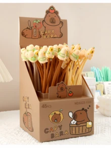 Capybara-Shaped Shaking Ballpoint Pen - Cute Internet-Famous Guinea Pig Soft Rubber Design, ST Refill, Stationery For Students' Study