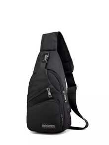 Men's Waterproof Chest Bag/Shoulder Bag/Crossbody Bag - 黑色 - 查看 9