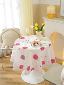 1pc European & American Style Waterproof Tablecloth, Nordic Minimalist Round Table Placemat, Heatproof, Waterproof, Oil-Proof, Non-Slip, Easy To Clean, Suitable For Home Dining Table/Desk, Hotel, Outdoor Camping - Multicolor - View 20