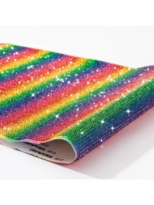 1pc, Self-Adhesive Rhinestone Applique, Multi-Coloured Sparkling Diamonds, Suitable For Clothing DIY, Nail Art, Home Decor, And Party/Festive Accessories. - Multicolor - View 15