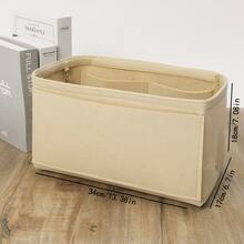 1 túi lót đa năng cỡ vừa/lớn/cực lớn, túi đựng mỹ phẩm, túi đựng đồ vệ sinh cá nhân, màu đen & kaki, dung tích lớn, có thể gấp gọn, túi bên trong có thể tháo rời, phụ kiện du lịch - Màu be - Xem 15