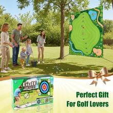 Golf Chipping Game, Golf Chipping Game With Double-Sided Mat, Perfect For Chipping And Swing Training, Backyard Games Golf Hitting Mat, Ideal For Golf Parties And Fun Activities, 2 Adjustable Golf Clubs, 20 Sticky Balls, Outdoor Indoor Family Toss Game, Sport Toy Gift For Kids Adults - 綠色 - 查看 4