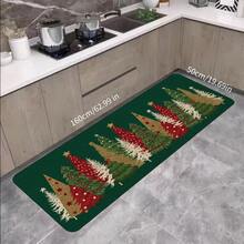 Christmas Gingerbread Man Pattern Kitchen Mat Set, Anti-Fatigue Anti-Slip Flannel Carpet, Suitable For Sink, Bedroom, Living Room, Dining Room, Easy To Clean, Stain Resistant, Made Of Polyester, Machine Washable - Multicolor - View 33