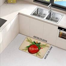 Christmas Gingerbread Man Pattern Kitchen Mat Set, Anti-Fatigue Anti-Slip Flannel Carpet, Suitable For Sink, Bedroom, Living Room, Dining Room, Easy To Clean, Stain Resistant, Made Of Polyester, Machine Washable - Multicolor - View 27
