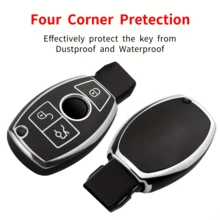 Soft TPU Key Fob Cover Fit For Mercedes-Benz CLS CLK AMG CLK GLC GLS ML SLK A C E R S-Class Smart Key, 5 Colors Available, Exquisite Gift Accessory, Key Protector, Fashionable Keychain, Durable Shell, Car Key Protector, Great Gift - one-size - View 8