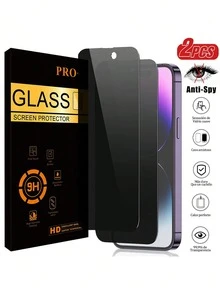 2片装隐私屏幕保护膜，兼容 14 Pro Max，也兼容 17、16 Pro Max、16、16 Pro、16 Plus、15 Pro Max、15、15 Pro、15 Plus、13 Pro Max、13、12、11。隐私保护，防窥视，无气泡，兼容手机壳。 - 黑色 - 查看 10