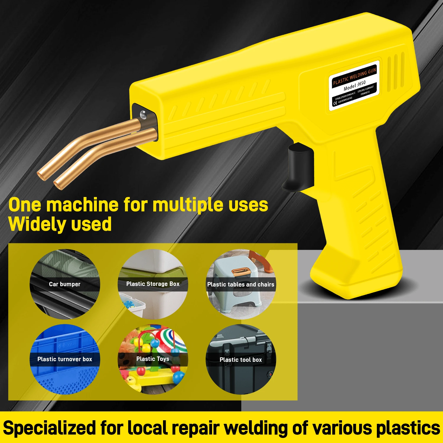 400pcs Plastic Bumper Welding Machine With Hot Stapler, 220V Suitable For Automotive Repair Kit - Yellow - View 1
