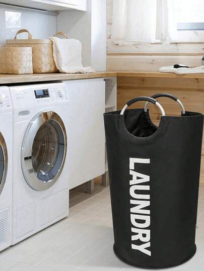 1 Stück 92L Große Schwarze Wäschekorb, zusammenklappbarer Wäschesack, freistehender hoher Wäschesammler, faltbarer Waschkorb, Wäschekorb, Badezimmer Organizer, Korb, Aufbewahrungskorb, faltbarer Wäschekorb