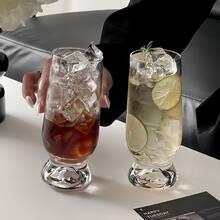 1个简约INS风时尚创意山景杯，透明玻璃杯，适用于饮料、水、咖啡等，现代玻璃杯，适合家庭、酒吧、餐厅使用，极具吸引力，耐热，可居家摆放，户外携带，饮料容器，餐厅用杯，生日/节日礼物 - 彩色 - 查看 3