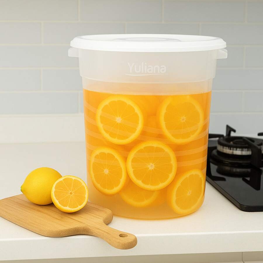 Barril Vitrolero De Plástico 40 Litros Contenedor para aguas frescas trasparente, bote con tapa - Multicolor - Ver 1