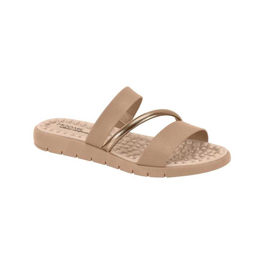 Modare Ultra Comfort Orthopedic Flat Sandal With Metallic Straps - Màu be - Xem 1