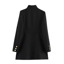 Long Wool Blend Double-Breasted Coat, Fashionable & Versatile, Winter - Black - View 4