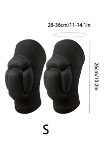 Conjunto de 1 par de joelheiras e munhequeiras macias e respiráveis, com estampa de casco de tartaruga. As joelheiras possuem proteção contra impactos, e o design de casco de tartaruga resiste eficazmente aos impactos, alivia a pressão e absorve choques, sendo ideal para esportes como vôlei, dança, futebol, ioga, basquete e patinação no gelo. - Preto - Ver 12
