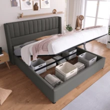 Bed Frames - Grey + Linen + 180cm*200cm - View 2