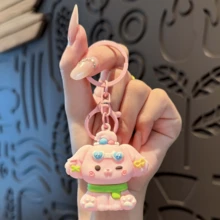 Cute Sunglasses Puppy Keychain, Small Pendant, Resin Curly Dog Charm, Mini Accessory, Claw Machine Plush Toy - Multicolor - View 8