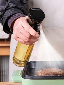 1pc 200/300/500ml Olive Oil Spray Bottle, Kitchen, Fuel Injector, Oil Sprayer, High Pressure Sprayer, Ultra-Fine Mist Refillable Bottle, Olive Oil Sprayer For Cooking, Air Fryer, Grill, Salad, High Pressure, Fine Mist, Odorless, Portable - Black - View 3