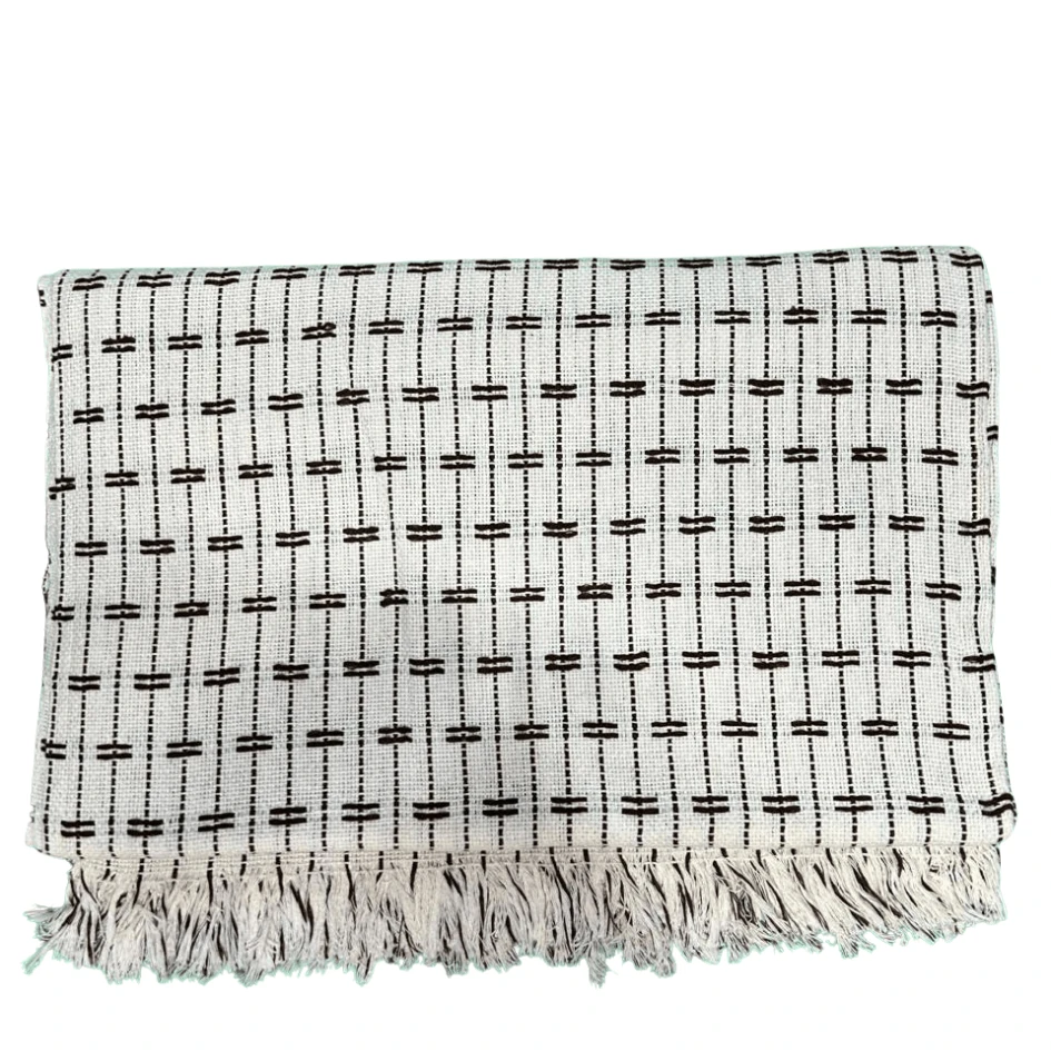Sofa Throw Blanket, Brick Pattern, 2.20 X 1.60 Meters, Large Size, Sofa Cover Type, Cotton. - 原始與黑色 - 查看 1