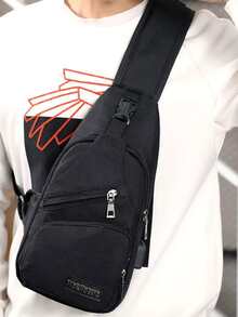 Men's Waterproof Chest Bag/Shoulder Bag/Crossbody Bag - 黑色 - 查看 1