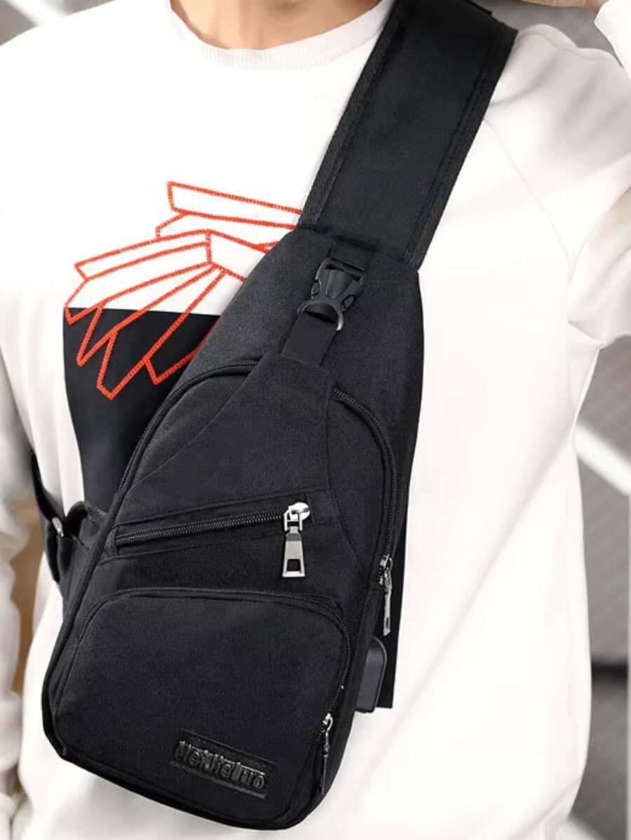Men's Waterproof Chest Bag/Shoulder Bag/Crossbody Bag - màu đen - Xem 1