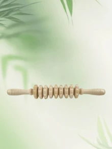 1pc Yoga Meridian Massage Stick With 9 Rollers, Full Body Massage Roller For Back, Neck, Leg - Multicolor - View 4