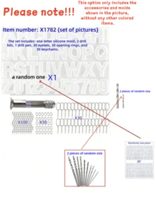 Bộ khuôn nhựa móc chìa khóa hình chữ cái 164/245 chiếc, Khuôn silicon chữ và số có thể đảo ngược, Khuôn đúc nhựa Epoxy để làm móc chìa khóa, Bao gồm 1 máy khoan cầm tay, 2 mũi khoan, 30 móc chìa khóa, 100 ốc vít, Bột mica ngẫu nhiên, Kim tuyến, Màu tô, Ống nhỏ giọt silicon, Cốc đong, Găng tay, Mũi khoan, Nhíp, Dùng để tự làm đồ thủ công bằng silicon (Có sẵn phiên bản đơn giản và cao cấp, Vui lòng khớp số sản phẩm và hình ảnh) - Nhiều màu - Xem 12