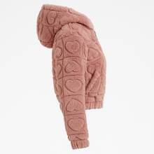 Soft Girl Energy  | Chamarra Teddy Rosa con Corazones - Rosa Pálido - Ver 4