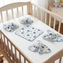 Set Of 5 Disney Mickey Mouse Baby Bibs 33x33cm With Crochet Hem - 100% Cotton Bibs, Soft Fabric, Excellent Size, Premium Quality, Baby Bib/Washcloth For Baby Layette - 米奇 - 查看 2