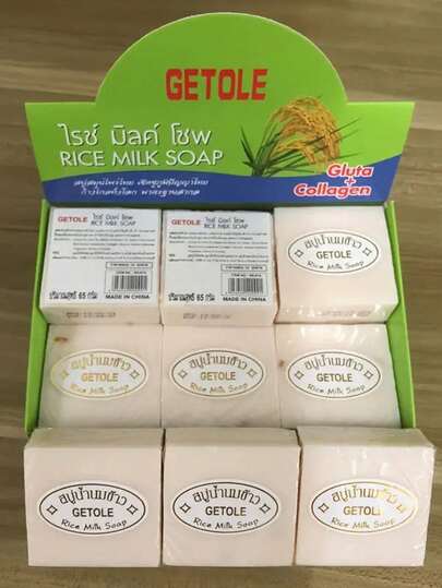 1/5/12/24/36/48pcs jabones de arroz jabón facial artesanal adecuado para la limpieza facial y corporal, hidratante, hidratante y suave cuidado de la piel adecuado para toda la piel