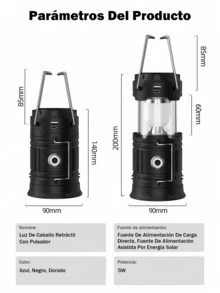 Rechargeable Solar Lamp, LED Camping Lamp, Essential For Outdoor Camping - Gold - View 8