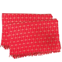 Sofa Throw Blanket, Brick Pattern, 2.20 X 1.60 Meters, Large Size, Sofa Cover Type, Cotton. - 紅色與焦糖色 - 查看 2