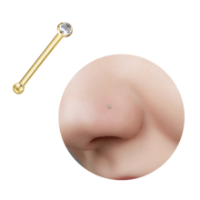 I like Accessories Straight Nostril Piercing In Surgical Steel - Vàng - Xem 1