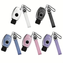 Soft TPU Key Fob Cover Fit For Mercedes-Benz CLS CLK AMG CLK GLC GLS ML SLK A C E R S-Class Smart Key, 5 Colors Available, Exquisite Gift Accessory, Key Protector, Fashionable Keychain, Durable Shell, Car Key Protector, Great Gift - one-size - View 1