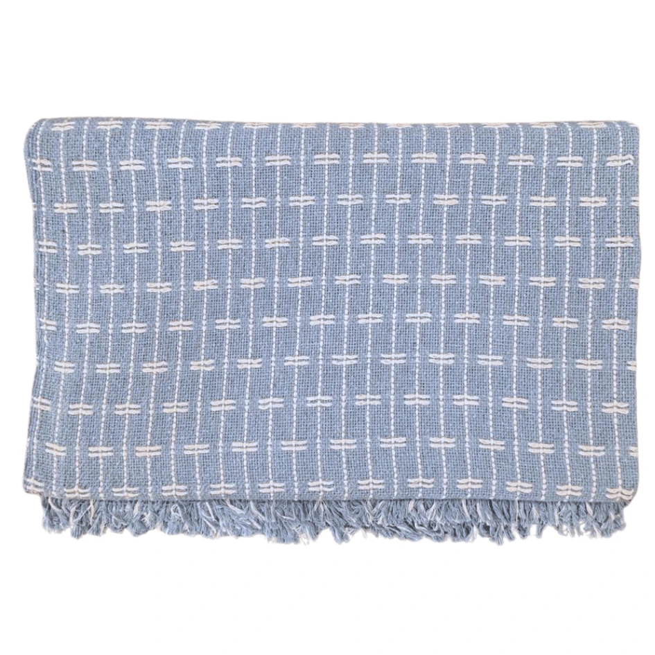 Sofa Throw Blanket, Brick Pattern, 2.20 X 1.60 Meters, Large Size, Sofa Cover Type, Cotton. - Gray With Raw - View 1