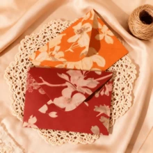 10个复古中式高档花卉信封套装，10*11厘米，适用于浪漫节日贺卡、明信片、邀请函、文具装饰和礼品赠送 - 彩色 - 查看 8