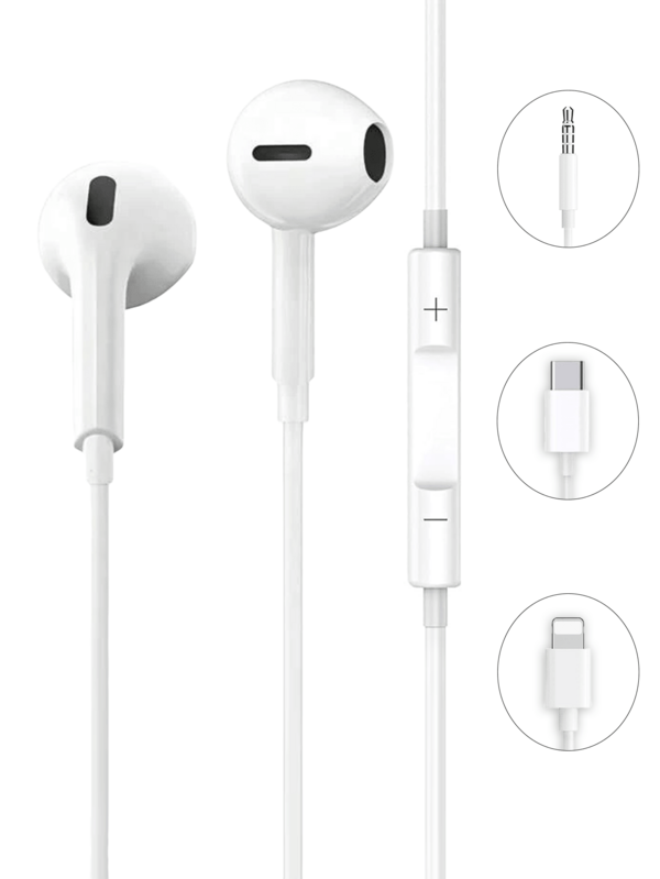 USB-C-Kabel-Ohrhörer, 3,5-mm-Rundstecker, USB-C-Ohrhörer, Audio-Ohrhörer Kopfhörer Elektronische Anrufe & Musik Bass Stereo In-Ear-Kopfhörer Kabellose Kopfhörer Headset für iPad/PC