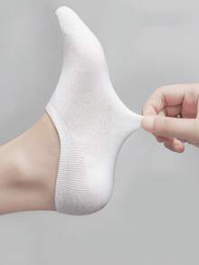 10 đôi tất dài vừa phải dành cho nữ mùa thu đông, màu trắng, tất thể thao và tất thường ngày (không có bìa cứng) - Nhiều màu - Xem 2