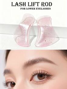 2pcs/Pack, 1 Size, Jelly Eyelash Lift Pads - Self-Adhesive Silicone C-Curl Curling Stickers, No Glue Needed, Suitable For DIY Eyelash Perming At Home And Salon - Baby Pink - View 3