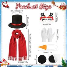 4/9 件圣诞雪人服装套装，包括帽子、手套、围巾，适合圣诞节、万圣节