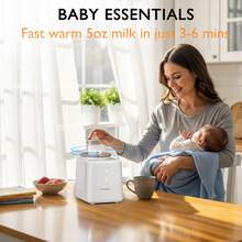 YunBaby Waterless Baby Bottle Shaker And Warmer For Breast Milk Formula Food, Fast Heat, Formula Mixer, Prevent Formula Lumps, One-Touch Easy Use, Night Light For Nighttime Breastfeeding, Newborn Essentials Supplies Gift For Mom - White - View 4