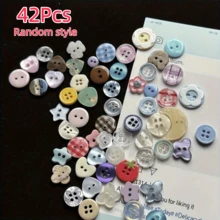 6/12/18/24/30/36/42pcs High Gloss Colorful Resin Buttons, Cute & Fresh DIY Handmade Jewelry Decorative Accessories, Suitable For Clothing Design, Sweaters, Hats And Crafts - Multicolor - View 20