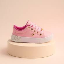 Set Of 3 Girls' Sneakers - Comfortable And Practical, Colors That Charm, Sizes 25 To 36 | ADD TO CART - PTO/Pink + Pink + White/Glitter - View 8